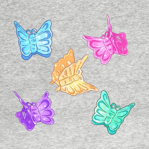 90s Nostalgia Series: butterfly clips by paintdust